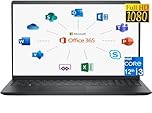 DELL 2024 Inspiron 15 Laptop with Microsoft Office 365, 15.6 Inch 1920 x 1080 FHD, Intel i3-1215U up to 4.40GHz (Beats N4020), 16GB RAM, 1TB PCIe SSD, Windows 11 Home, Carbon Black