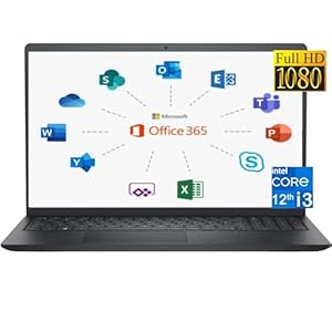 Dell 2024 Inspiron 15 Laptop, with Microsoft Office 365, 15.6″ 1920×1080 FHD, Intel i3-1215U up to 4.40GHz (Beats N4020), 16GB RAM,1TB PCIe SSD,Windows 11 Home, Carbon Black