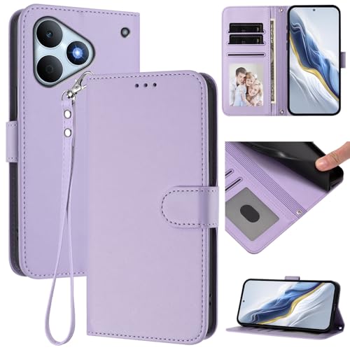 Cover �Ή��@�� for Realme Note 80 4G,�Ή��@�� for Realme Note 80 4G [PU+TPU]�J�[�h�X���b�g�t���E�H���b�g�X�g���b�v�t���X�}�z�P�[�X Purple