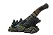 DWK Rustic Black Bear Forest Centerpiece with Stainless Steel Display Knife Wildlife Decor for Rustic Cabin & Lodge Decor Statues
