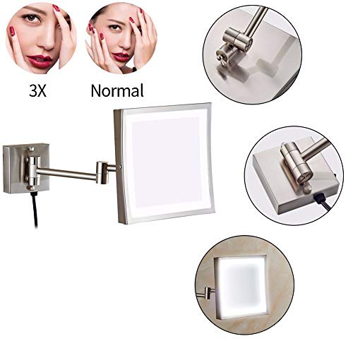 Specchio per il trucco a parete, 8,5 pollici bagno...