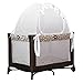 Pro Baby Safety Premium Pack n Play Tent, Mini Crib Tent to Keep Baby from Climbing Out, Auto Pop Up Pack and Play Tent with Auto-Lock Zippers, Thick Velvety Breathable Mesh (Stars & Moons - Ruffles)