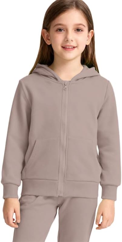 KIDMAU Girls Boys 2 Piece Tracksuit Athletic Sweatsuit Zip Up Hoodie Sweatshirt and Jogger Pants with Pocket Kids Sport Set - Image 3