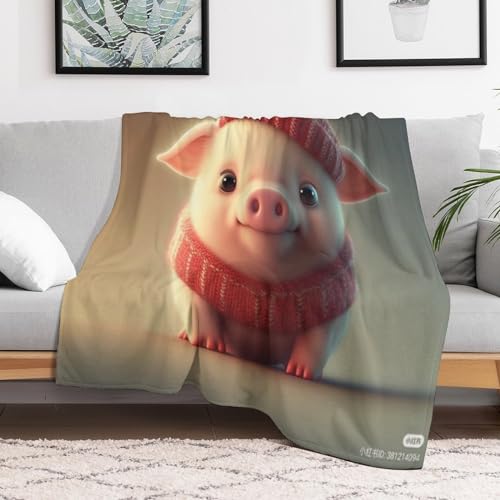 Plaid canapé cochon mignon couverture lit flannel cadeau idéal