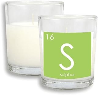 Chestry Elements Period Table Chalcogens Element Sulphur S White Candles Glass Scented Incense Wax