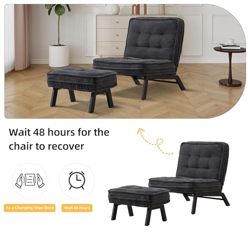 Sillón Plegable Gris Oscuro miniatura 7