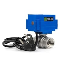 U.S. Solid Motorisierter Kugelhahn 220V AC mit Stecker 3/4 Zoll DN20, stromlos offen, 2-wege Edelstahl-Elektrokugelhahn, automatische Rückkehr – Ansicht 3