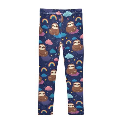 Girls Leggings Rainbow Sloth Cloud Star Kids Length Leggings Pants Athletic Yoga Pants Toddler Tights Trousers 4T2