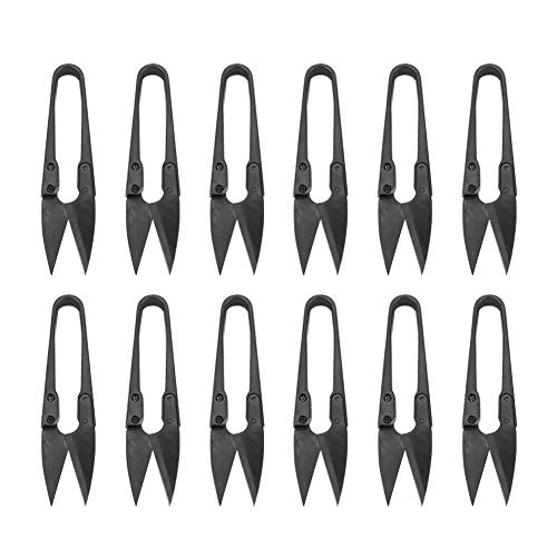12 Pcs/paquet de Ciseaux à Fil Noir, Ciseaux à Coudre Coupe-fil, Petits Cisailles, Idéal pour le Bricolage, les Fournitures Ménagères