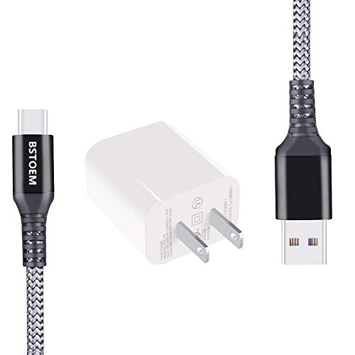 USB C Cable with Quick Wall Plug BSTOEM 3A Type C Charging Cord