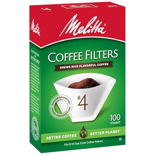 Image of Melitta #4 White Cone Coffee Filters, 6-Pack