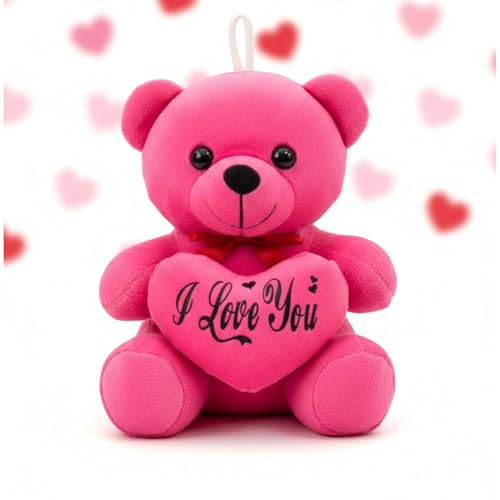 Image of EITHEO Valentine's Day Special Teddy Bear Soft Toy (15 cm) | Cute Stuffed Teddy for ValentineTeddy Bear Day Gift for Girls & Girlfriend | Soft Plush Romantic Gift (Pink)