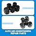 SLIMI 10 PCS AC Low Pressure Port Cap, A/C Charging Valve Caps, 13mm 16mm AC High & Low Pressure Caps, ABS Leak-Proof Air Conditioning Valve Cover Replacement, Universal for Most Cars (Black)