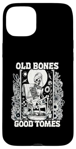 Old Bones Good Tomes Book Lover Bookworm �X�P���g���u�b�N �X�}�z�P�[�X iPhone 15 Plus �p
