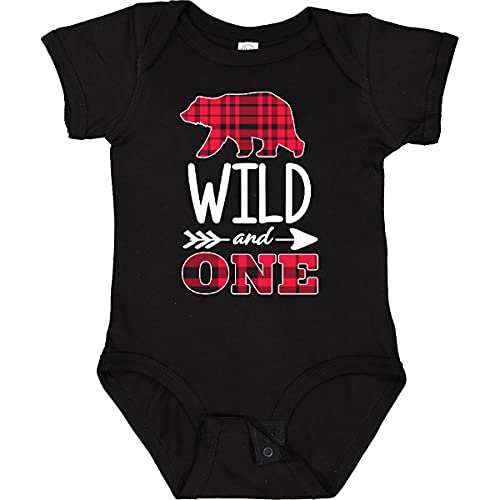 inktastic Plaid Bear Wild and 1 with Arrow Baby Bodysuit