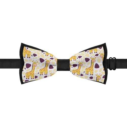 GoasNei Cute Giraffe Pattern Bow Tie for Men Adjustable Necktie Funny Tie Neck Ties for Weddings Party