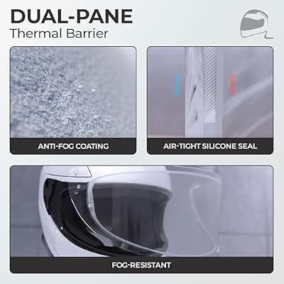 The Helmet Shop Clear Anti Fog Visor Insert for Motorcycle Helmet - Compatible with HJC i10, i70 & HJ-31 Shield, DKS238 Compatible Anti-Fog Visor Insert for Cold Weather Riding and High Visibility