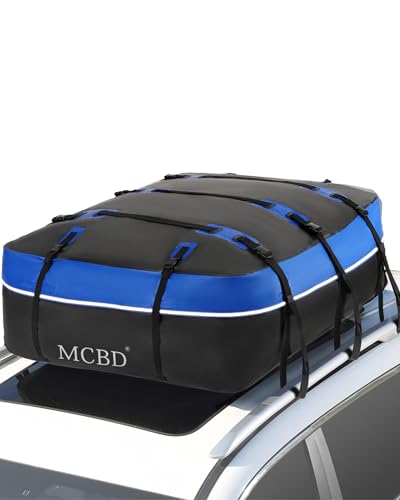 Dachbox Auto, 425L/15 Kubikfuß Verbessert Faltbare wasserdichte Dachtasche mit Anti-Rutsch Matte für Fahrzeuge SUV mit/ohne Dachträger
