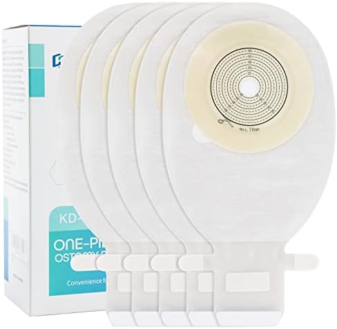 KONWEDA 20PCS Ostomy Bags,Colostomy Supplies,One-Piece Drainable Ostomy Pouches with Closure for Colonoscopy Ileostomy Stoma Care