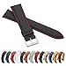 Produktbild MARCHEL Glattleder LLB15 22 mm Schwarz-Rot Lederarmband Echtleder Uhrenarmband Rindsleder Feines Leder Uhr Band