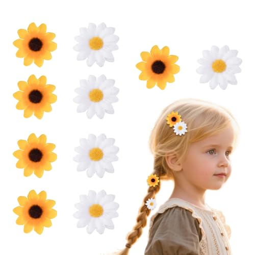 Daisy Hair Clip Sunflower Barrettes for Girls Alligator Hairpins Sunflower Lover Gifts Bridesmaid Hair Accessories for Wedding Party 10PCS Flower Clips