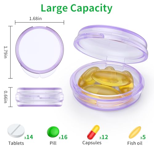 Image of Small Pill Box, (4 Pack) Travel Pill Case Portable Daily Pill Organizer Mini Medicine Storage Container for Pocket Purse Cod Liver Oil Storage Box Earplug Case