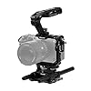 Tilta Camera Cage Basic Kit for FX3/FX30 V2 | Includes Cage, Top Handle, Baseplate & More | Top Plate NATO Rail, Cold Shoe, 1/4-20 and 3/8-16 | Thumb Screw Design | Black