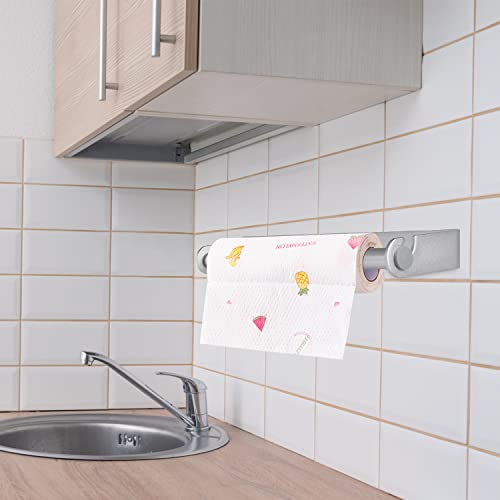 8T8 Sealer Bags Roll Holder,Paper Towel Holder Under Cabinet [With Self Adhesive + Drill Screws], Wall Mounted For Kitchen, Bathroom, Large Rolls #TOP4