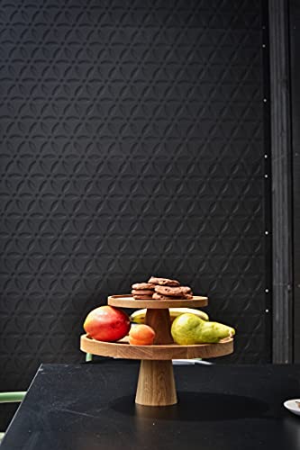 Natuhr Etagere Kuchenplatte - Stand - Servierplatte Obstkorb Tortenplatte Serviergeschirr Eiche Massivholz (21 cm Durchmesser)