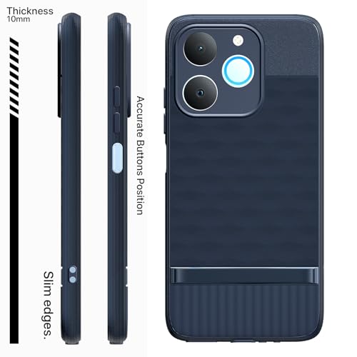 Image of Pikkme Back Cover for Realme P4 Lite 4G Camera Protection 3D Hexa Cube Design Silicone Protective Bumper Case (Blue)