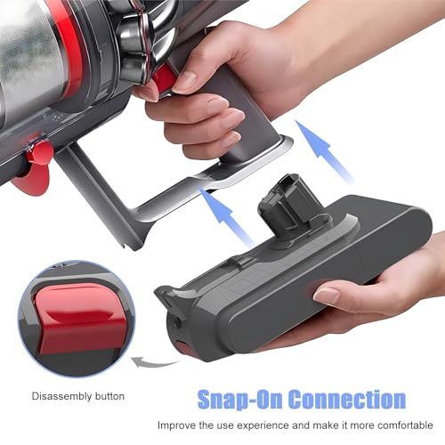 ENERGUP V11 3800mAh Ersatzakku für V11 Animal/Fluffy/Absolute Extra Click-in Staubsauger(Nicht für die Schraubmontage geeignet)