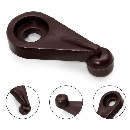 Jiozermi 60 Pcs Glass Window Retainer Clips Kit, Brown Mirror Fixing Clips Glass Door Holder Cabinet Panel Bracket with Screws for Fixing Glass