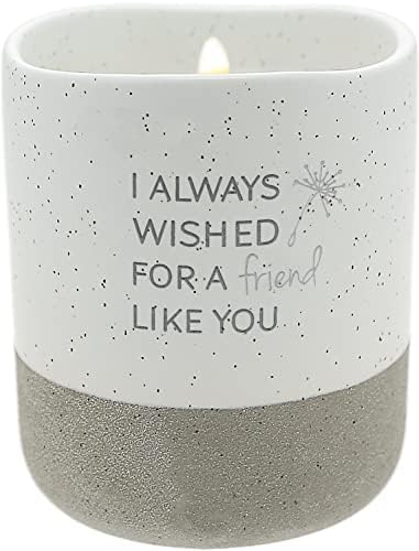 Pavilion - I Always Wished for A Friend Like You - 10-Ounce Surprise Hidden Message Natural Soy Wax Candle Cotton Scented, 1 Count (Pack of 1), 3.5” x 4”