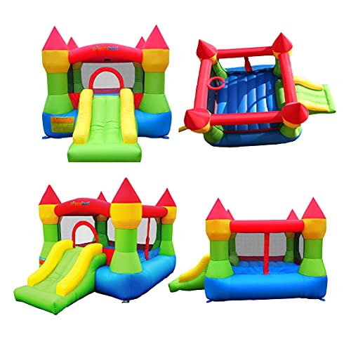 Bounceland Bounce House Castle with Basketball Hoop Inflatable Bouncer [Blower NOT Included], Fun Slide, Safe Entrance Opening, 12 ft x 9 ft x 7 ft H, Kid Castle Party Theme Bounce House - Thumbnail 3