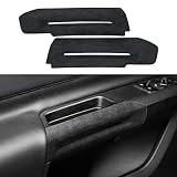 GZXinWei Black Suede Cover Inner Door Handle Armrest Panel Styling Frame Sticker for Mustang 2015 20