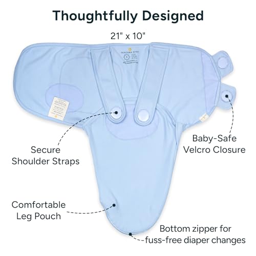 Image of NINTARABABY Swaddle Wrap for Newborns - Organic Cotton, 21 inch x 10 inch | Wake Me Not Swaddle with Baby-Safe Velcro, Ultra-Soft & Snug Sleep Sack, Breathable Swaddling Blanket, Gifts for 0-3 Months