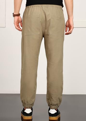 Image of Alan Jones Clothing Mens Washed Jersey Cotton Joggers Pants | Soft Stretch Cotton | Ankle Length with Elastic Hems