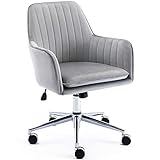 Jacky Home Velvet Office Desk Chair with Mid-Back, Modern Height Adjustable 360° Swivel Upholstered...