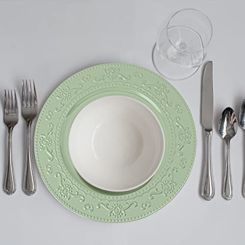 Brightalk 13-Inch Charger Plates, 6Pcs Dinner Plate Chargers Round Server Ware Compatible with Ceramic/china tableware, Green by Brightalk - Used condition - Image 4