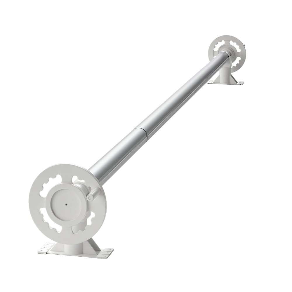 Oskar OK-Living Poolaufroller, Silber, mit Aluminium-Teleskoprohr, Länge verstellbar für Poolabdeckungen