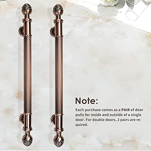 Conjunto de maçaneta de porta redonda, puxador longo para porta externa e interna, puxador de porta