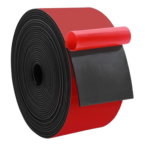 DOBTIM Solid Neoprene Rubber Strips with Adhesive Backing 1/16 (.062)" Thick x 3" Wide x 25' Long, Self Adhesive Rubber Sheets, Rolls &amp; Strips for DIY Gaskets Crafts Pads Seals Warehouse Flooring