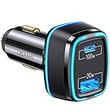 【Hochwertig Design】: Mit blauem LED-Licht ist es nachts leicht zu finden und zu verwenden. Material aus Premium PC + ABS. Klein und kompakt (Dimension: 73*41*33mm, Gewicht: 31g). 12 Monate Garantie (Rückerstattung oder kostenloser Ersatz).