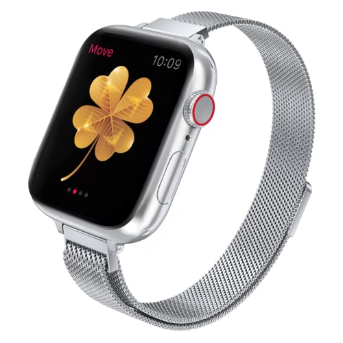 Bracelet de montre Apple 40mm 44mm maille acier inoxydable rechange aimanté pour iWatch 7