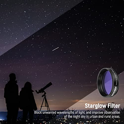 Image of NEEWER Lunar Filter Kit with 3 ND Lunar Filters (ND0.9 ND0.6 ND0.3), Lunar Starglow Filter, Moon Map, Cleaning Cloth for Moon Viewing Lunar Observation, Compatible with 1.25 inch Telescope Eyepiece, FL-25