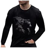 Langarm Henley Tshirt Slim Fit Shirt 3D-Druck Mit Kragen Langarmshirt für Männer Herren Solide Cooles Knöpfen Festlich Casual Top Gemustert Edl Herren-Hemd Sl im Buttons Hemdbluse