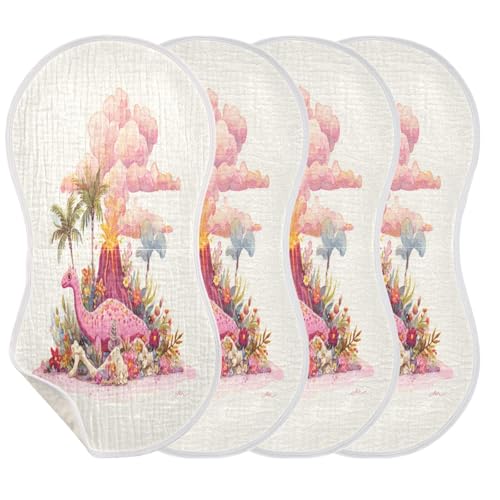 Kigai Watercolo Dinosaur Baby Burp Cloths Extra Soft and Absorbent Burping Rags Cotton Burping Clothes Baby Washcloths for Newborn Boys Girls - 1 Pack3