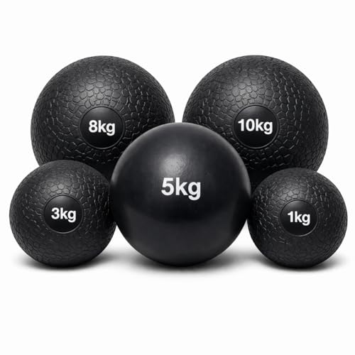 VORX LONDON Fitness Slam Ball Weights Medicine Ball Heavy Duty Rubber Power Strength Training Fitness Gym Home Workout Equipment Core Ab Exercises Bootcamp MMA Boxing 1KG 3KG 5KG 8KG 10KG (1KG)