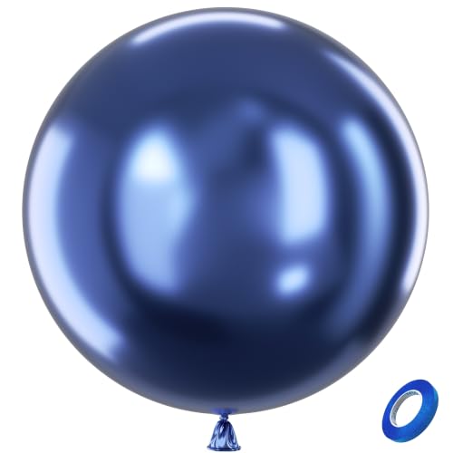 Bezente Metallic Navy Blue Latex Party Giant Balloons 8 Pack 36 inch