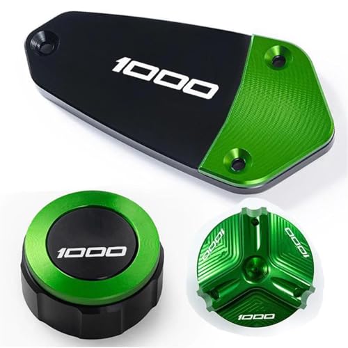 Tapa de tanque de líquido de frenos delantero y trasero para motocicleta Kawasaki Z1000 verde